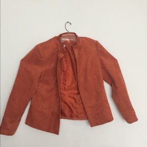 dressbarn Orange Suede Feel Jacket XL Mandarin